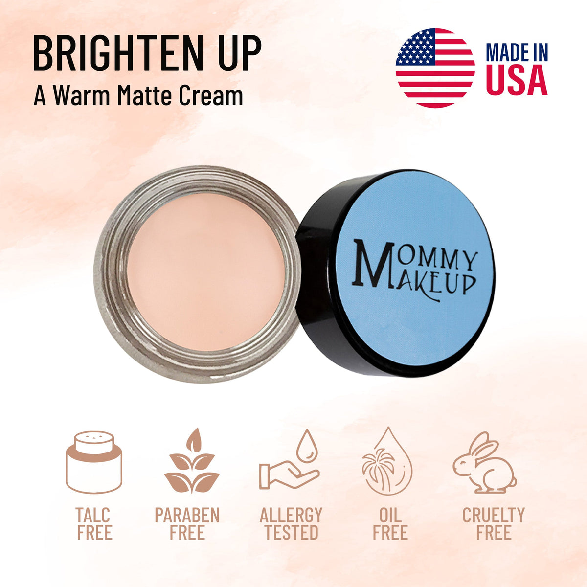 Brighten Up Any Wear Creme - A Waterproof Multi-tasking creme to powder product for eyes, cheeks & lips. Can be worn anywhere